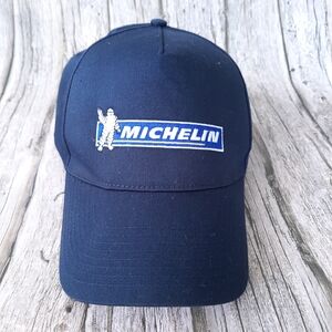 Michelin Man Logo Blue Baseball Hat Cap Adult Adjustable Embroidered